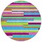 Homeroots 8' Lavender Orange And Lime Green Round Striped Washable Indoor Outdoor Area Rug 613292 - alternate 8