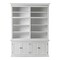 Homeroots 87" White Solid Wood Adjustable Four Tier Bookcase 397127 - alternate 1
