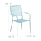 Flash Furniture 5PK Sky Blue Steel Patio Arm Chair w/ Square Back 5-CO-2-SKY-GG - alternate 10