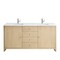 James Martin Vanities Gracyn 72 in. Double Vanity, Coastal Driftwood, w/ 3 CM White Zeus Quartz Top D125-V72-CSD-3WZ - alternate 1