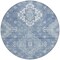 Homeroots 8' Navy Blue And Denim Blue Round Medallion Washable Indoor Outdoor Area Rug 589034 - alternate 8