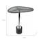 Homeroots 22" Smoky Black and Silver Aluminum Glass and Marble Pedestal End Table 627516 - alternate 8