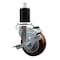 Service Caster 3.5'' SS Maroon Poly Swivel 1-3/4'' Expanding Stem Caster with Brake SCC-SSEX20S3514-PPUB-MRN-TLB-134 - alternate 1