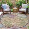 Homeroots 8' Beige Green And Purple Round Abstract Washable Indoor Outdoor Area Rug 630755 - alternate 6