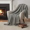 Homeroots 50" X 60" Black And Ivory Chevron Cotton Throw Blanket with Fringe 518802 - alternate 4