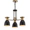 Jonathan Y Edison 20" 3-Light Metal LED Pendant, Black/Brass Gold JYL6137A - alternate 10