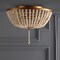 Jonathan Y Allison 15" 3-Light Shabby Chic Farmhouse Wood Beaded/Metal LED Flush Mount, Antique Gold/Cream JYL9019A - alternate 12