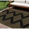 Homeroots 8' X 10' Black And Beige Geometric Washable Indoor Outdoor Area Rug 598725 - alternate 1