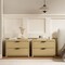 Manhattan Comfort Grace Nightstand in Natural Oak and Black - Set of 2 2-NS007-NO - alternate 1