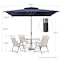Homeroots 10ft Navy Polyester Rectangular Tilt Market Patio Umbrella With Stand 485612 - alternate 7