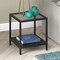 Homeroots 22" Black And Clear Glass And Steel Square End Table With Shelf 544182 - alternate 7