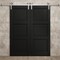 Sartodoors Modern Double Barn Door 84 x 96 inches, Ego 5010 Painted Black Oak, 14FT Silver Rail Track Set, S EGO5010DB-S-CHK-8496 - alternate 4