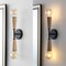 Jonathan Y Katia 5.13" 2-Light Modern Designer Iron/Wood Double Sided Hourglass LED Sconce, Light Brown/Black JYL1600A - alternate 9