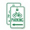 Signmission Parking With Lock Cycle & Left Arrow Symbol, 12'' X 18'' 2 Signs, Heavy Gauge Aluminum, 2PK A-1218-2PACK-23474 - alternate 1