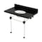 Kingston Brass 36" Black Granite Console Sink with Acrylic Legs, 8-Inch, 3-Hole, Black Granite/Matte Black KVPK3630KA0 - alternate 1