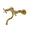 Kingston Brass Double-Handle Wall Mount Bathroom Faucet, Brushed Brass KS2117BEX - alternate 1