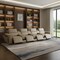 Homeroots 170" Beige Top Grain Leather Reclining Metal USB Sofa 720419 - alternate 9