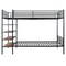 Homeroots Black Twin Over Full Industrial Metal Bunk Bed With Shelves 592811 - alternate 8