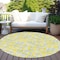 Homeroots 8' Yellow Denim Blue And Beige Round Abstract Washable Indoor Outdoor Area Rug 602607 - alternate 7