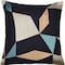 Homeroots 24" Blue and Beige Geometric Cotton Blend Throw Pillow With Embroidery 549429 - alternate 8
