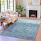 Homeroots 10' X 14' Navy Blue And Silver Abstract Washable Indoor Outdoor Area Rug 632082 - alternate 8