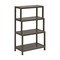 Homeroots 37" Espresso Solid Wood Four Tier Step Bookcase 380030 - alternate 1