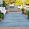 Homeroots 5' X 8' Artichoke Green And Blue Striped Washable Indoor Outdoor Area Rug 631468 - alternate 7