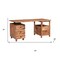 Homeroots 69" Brown Solid Wood Writing Desk and Bookshelf Set With Four Drawers 634360 - alternate 10