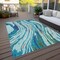 Homeroots 10' X 14' Blue Pink And Green Abstract Washable Indoor Outdoor Area Rug 600227 - alternate 9