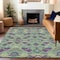 Homeroots 9' X 12' Blue And Purple Geometric Washable Indoor Outdoor Area Rug 609006 - alternate 9
