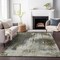 Homeroots 9' X 12' Taupe Beige And Olive Green Abstract Washable Indoor Outdoor Area Rug 587330 - alternate 6