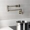 Kingston Brass Wall Mount Pot Filler Faucet with Knurled Handle, Antique Brass KS4103RKX - alternate 6
