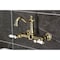 Kingston Brass Two-Handle Wall Mount Bridge Kitchen Faucet, Polished Brass KS1262BPL - alternate 6