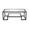 Homeroots 45" Clear And Black Glass And Steel Sled Coffee Table With Shelf 520964 - alternate 8