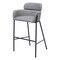 Homeroots 30" Slate Gray And Black Fabric And Steel Bar Height Bar Chair 555662 - alternate 1