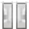 Sartodoors Sturdy Double Barn Door with Frosted Glass Planum 2102 56x96 (2* 28x96) Solid Core Modern Interior PLANUM2102DB-S-GA-56 x 96 (2* 28x96) - alternate 1