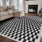 World Rug Gallery Contemporary Checkered Area Rug 7 ft 10 in x 10 ft Black WR102BLACK8X10 - alternate 9