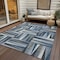 Homeroots 3' X 5' Denim Blue Gray And Ivory Geometric Washable Indoor Outdoor Area Rug 598250 - alternate 8