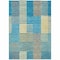 Homeroots 8' X 10' Teal Blue Orange And Sky Blue Striped Washable Indoor Outdoor Area Rug 613178 - alternate 8