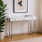 Homeroots 48" White and Silver Console Table And Drawers 333154 - alternate 5