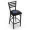Holland Bar Stool Co 25" Blk Wrinkle Grand Valley State Station Counter Stool, Ladder Back L00425GVStUn - alternate 1