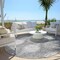Homeroots 8' Gray Silver And Charcoal Round Ikat Washable Indoor Outdoor Area Rug 589154 - alternate 6