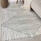 World Rug Gallery Bohemian Stripes Washable Non Slip Area Rug 3 ft x 5 ft Ivory WR73IVORY3X5 - alternate 1