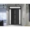 Vdomdoors Front Exterior Prehung Metal-Plastic Door Frosted Glass / MANUX 8112 Matte Black / Office Commercia MANUX8112EXD-BLK-W16+32+16xH80+16-LH-I - alternate 1