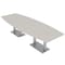 Skutchi Designs Boat Conference Table With Power Unit, 48 in W, 120 in L, Ivory HAR-BOT-48x120-DOU-K458-NA - alternate 1