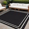 Homeroots 5' Black And Ivory Square Indoor Outdoor Area Rug 545943 - alternate 8