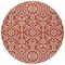 Homeroots 8' Red And Ivory Round Damask Washable Indoor Outdoor Area Rug 595189 - alternate 7
