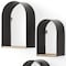 Homeroots Set Of Three Black And Brown Metal And Solid Wood Arched Wall Mounted Accent Shelf 608674 - alternate 5