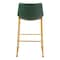 Homeroots Set of Two 29" Green And Gold Faux Leather And Steel Bar Height Bar Chairs 555753 - alternate 9