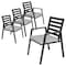 Leisuremod Chelsea Modern Patio Dining Armchair in Aluminum with Removable Cushions, Light Grey, 4PK CC20BL-LGR4 - alternate 1